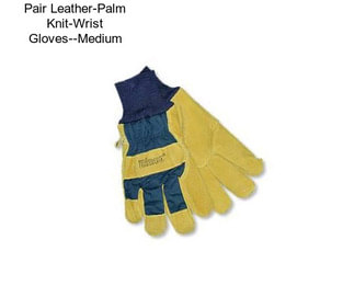 Pair Leather-Palm Knit-Wrist Gloves--Medium