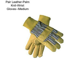 Pair Leather-Palm Knit-Wrist Gloves--Medium