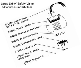 Large Lid w/ Safety Valve f/Coburn QuarterMilker