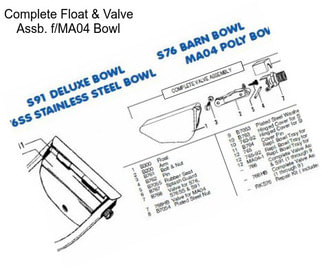 Complete Float & Valve Assb. f/MA04 Bowl